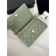 Classic Wallet on Chain AP0250 Grained Calfskin Green Gold Metal B