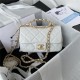 Chanel Small Flap Bag with Handle Lambskin & Gold-Tone Metal AS3451 White A