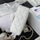 Chanel Small Flap Bag with Handle Lambskin & Gold-Tone Metal AS3451 White A