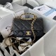 Chanel Small Flap Bag with Handle Lambskin & Gold-Tone Metal AS3451 Black A