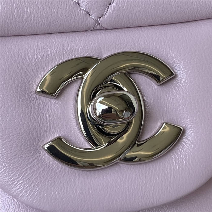 Mini CLASSIC HANDBAG Lambskin Silver Metal Lilac A