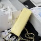 Mini CLASSIC HANDBAG Lambskin Silver Metal Yellow A