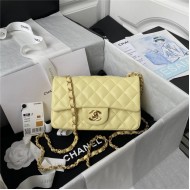 Mini CLASSIC HANDBAG Lambskin Gold Metal Yellow A