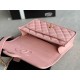 Chanel SMALL FLAP BAG WITH TOP HANDLE Grained Calfskin & Gold-Tone Metal AS3652 Pink A