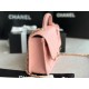 Chanel SMALL FLAP BAG WITH TOP HANDLE Grained Calfskin & Gold-Tone Metal AS3652 Pink A