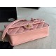 Chanel SMALL FLAP BAG WITH TOP HANDLE Grained Calfskin & Gold-Tone Metal AS3652 Pink A