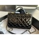 Chanel FLAP BAG WITH TOP HANDLE Patent Calfskin & Gold-Tone Metal AS3653 A