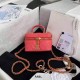 Chanel Small Vanity with Chain Grained Calfskin & Gold-Tone Metal Pink High