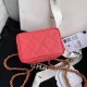 Chanel Small Vanity with Chain Grained Calfskin & Gold-Tone Metal Pink High