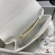 Chanel FLAP BAG Grained Calfskin & Gold-Tone Metal AS2764 White High