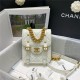 Chanel MINI FLAP BAG Aged Calfskin & Gold-Tone Metal AS2695 White High