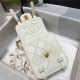 Chanel MINI FLAP BAG Aged Calfskin & Gold-Tone Metal AS2695 White High