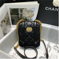 Chanel MINI FLAP BAG Aged Calfskin & Gold-Tone Metal AS2695 Black High