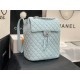 Chanel Large Backpack Lambskin 91122 Silver-Metal Blue High