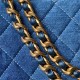 HOBO HANDBAG AS4532 Washed denim & gold-tone metal blue A