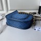 HOBO HANDBAG AS4532 Washed denim & gold-tone metal blue A