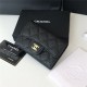 CLASSIC CARD HOLDER AP0214 Grained Calfskin Black Gold-Tone Metal High