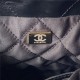 Chanel 22 MINI HANDBAG Shiny Calfskin Black & Gold-Tone Metal AS3980 High