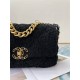 Chanel 19 Flap Bag Tweed, Gold-Tone, Silver-Tone & Ruthenium-Finish Metal Black High