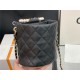 Chanel BUCKET BAG Lambskin Imitation Pearls & Gold-Tone Metal AS2608 Black High