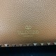 MEDIUM GRAIN CALFSKIN LEATHER ROCKSTUD TOTE Camel High