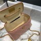 Chanel Vanity with Chain Lambskin Gold Metal Pink High