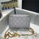 Chanel Vanity with Chain Lambskin Gold Metal Grey High