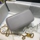 Chanel Vanity with Chain Lambskin Gold Metal Grey High