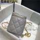 Chanel Vanity with Chain Lambskin Gold Metal Grey High