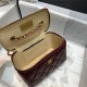 Chanel Vanity with Chain Lambskin Gold Metal Burgundy High