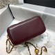 Chanel Vanity with Chain Lambskin Gold Metal Burgundy High