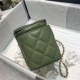 Chanel Vanity with Chain Lambskin Gold Metal Green High