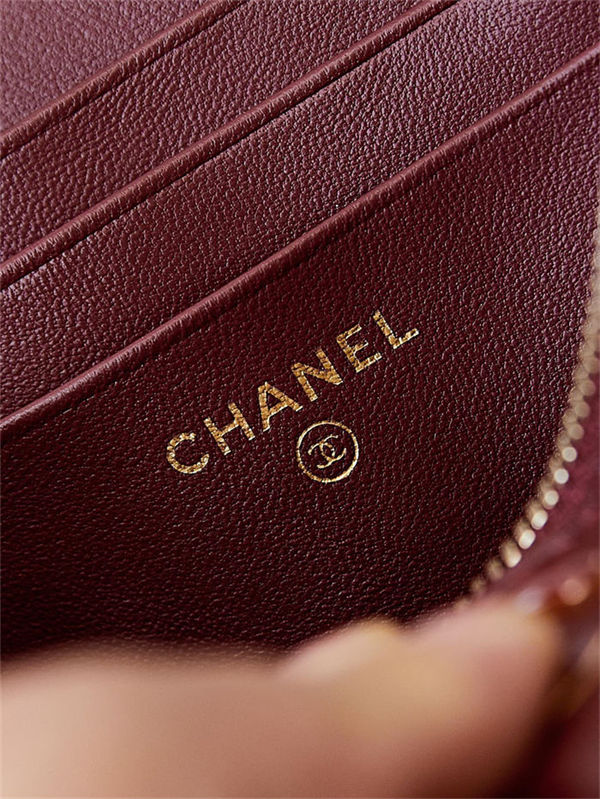 Chanel Vanity with Chain AP3940 Lambskin Burgundy High