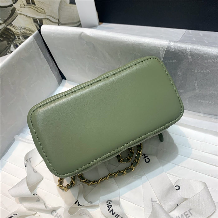 Chanel Vanity with Chain Lambskin Gold Metal Green High