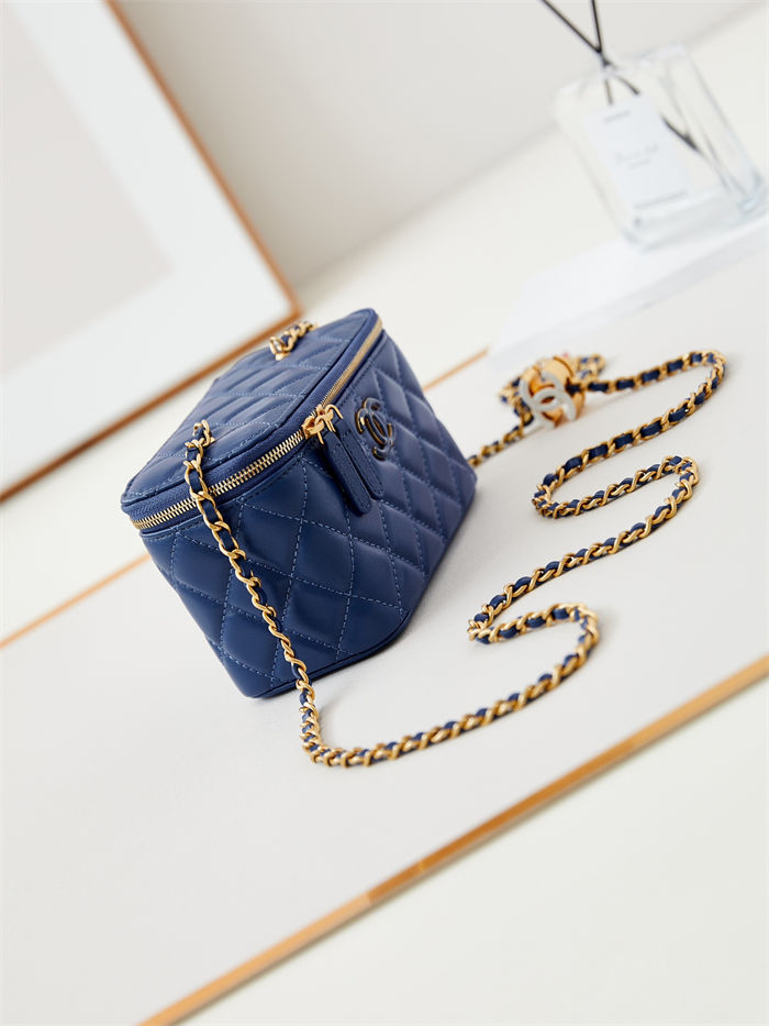 Chanel Vanity with Chain AP3940 Lambskin Blue High