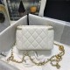 Chanel Vanity with Chain Lambskin Gold Metal White High