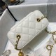 Chanel Vanity with Chain Lambskin Gold Metal White High