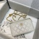 Chanel Vanity with Chain Lambskin Gold Metal White High