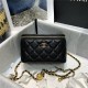 Chanel Vanity with Chain Lambskin Gold Metal Black High