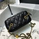 Chanel Vanity with Chain Lambskin Gold Metal Black High