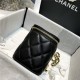 Chanel Vanity with Chain Lambskin Gold Metal Black High