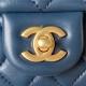 Chanel SUPERMINI FLAP BAG AS4040 Lambskin & Gold-Tone Metal Blue-Navy High