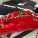 FLAP PHONE HOLDER WITH CHAIN AP3226 Lambskin Gold-Tone Metal Red A