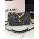 Chanel 19 Flap Bag Tweed, Gold-Tone, Silver-Tone & Ruthenium-Finish Metal Black & Ecru High