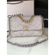 Large Chanel 19 Flap Bag Tweed, Gold-Tone, Silver-Tone & Ruthenium-Finish Metal Gray & Ecru High