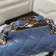 FLAP PHONE HOLDER WITH CHAIN AP3226 Lambskin Gold-Tone Metal Blue A