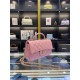 MINI FLAP BAG WITH TOP HANDLE AS2431 Grained Calfskin & Gold-Tone Pink High