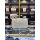 MINI FLAP BAG WITH TOP HANDLE AS2431 Grained Calfskin & Gold-Tone White High