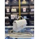 MINI FLAP BAG WITH TOP HANDLE AS2431 Grained Calfskin & Gold-Tone White High