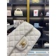 MINI FLAP BAG WITH TOP HANDLE AS2431 Grained Calfskin & Gold-Tone White High